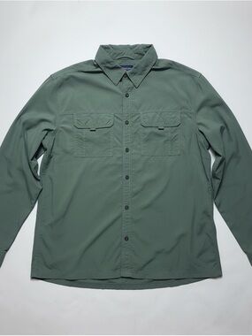 Eastern Mountain Sports EMS Vented Hiking Fishing Shirt Olive Green Men’s L